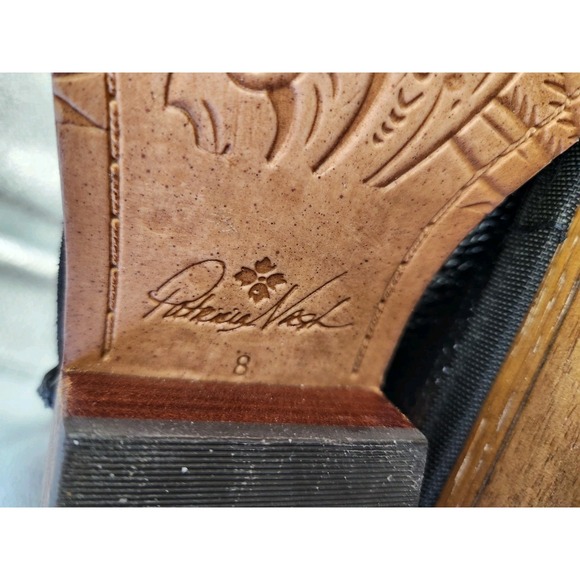 Patricia Nash Boots Black Suede Bergamo Pull On Cowboy Western Rodeo Women's 8 - Picture 6 of 11